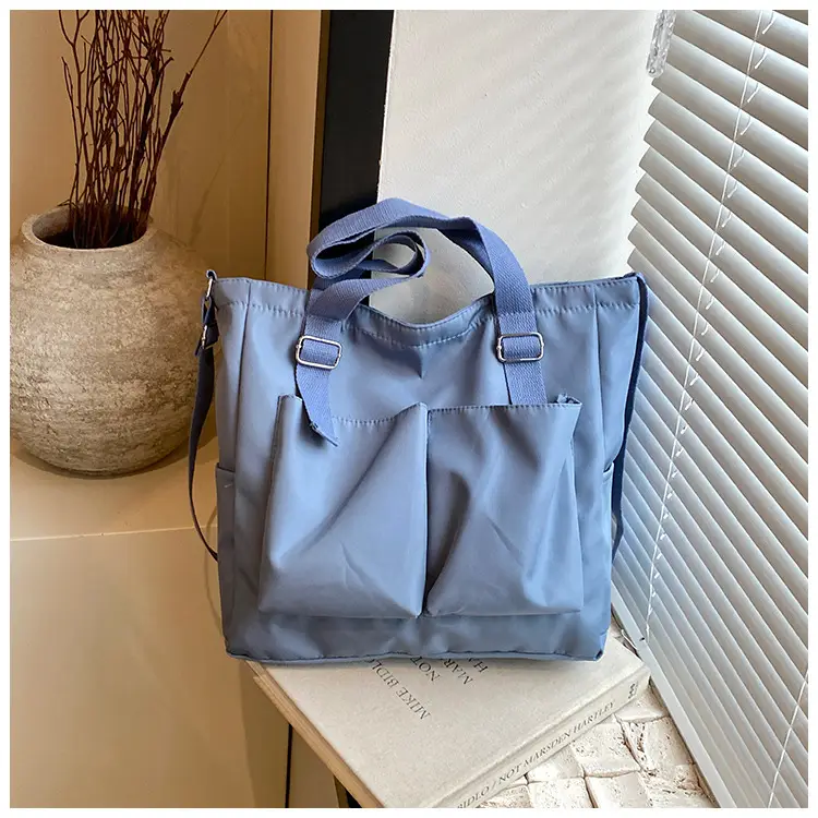Beige Canvas Shoulder Bag Large Capacity Women Commuter - Image 4