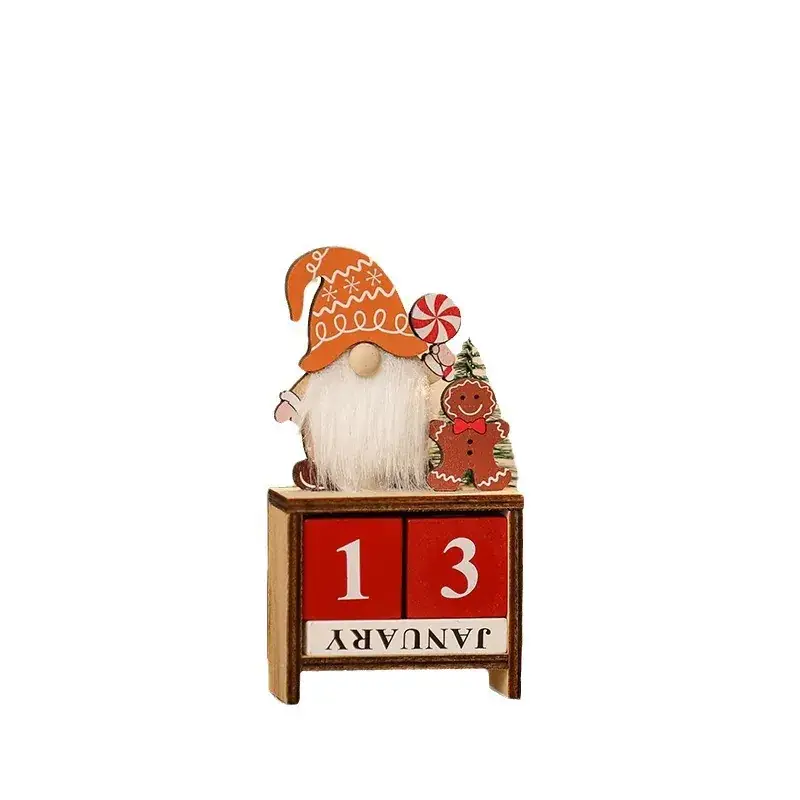 Christmas Faceless Old Man Wooden Countdown Calendar Ornament Set - Image 7