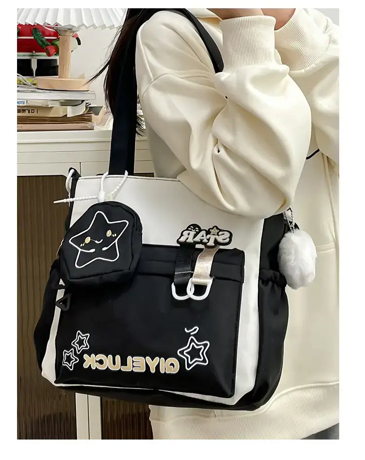 Girls Crossbody Bag Blue Star Design Large Capacity — feature 24