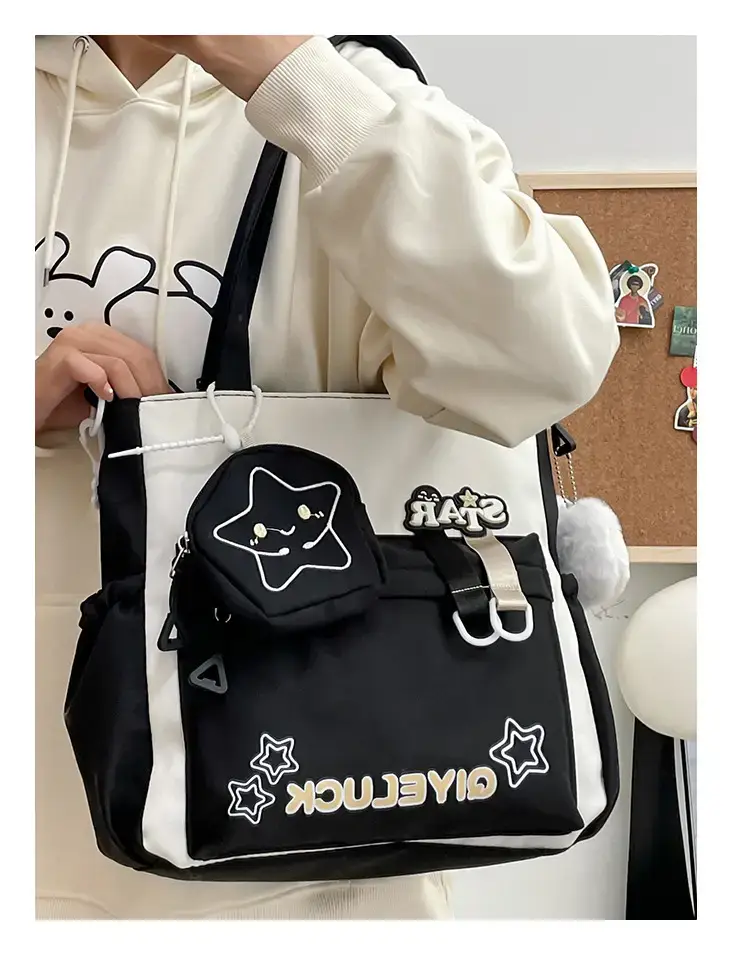 Girls Crossbody Bag Blue Star Design Large Capacity — feature 25