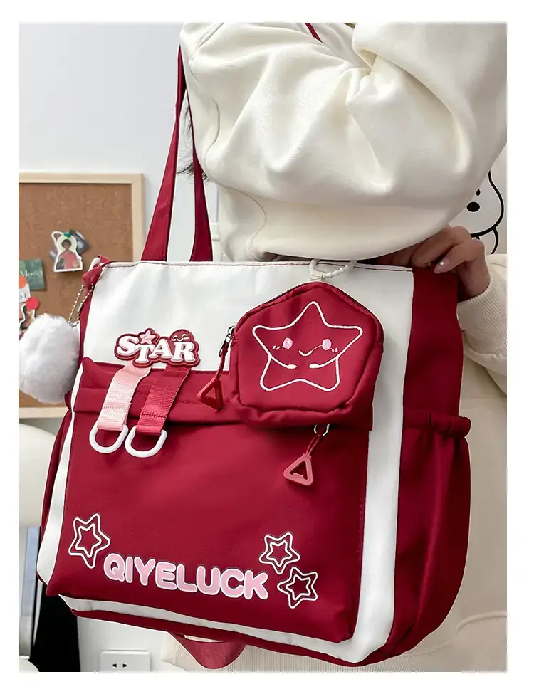 Girls Crossbody Bag Blue Star Design Large Capacity — feature 30