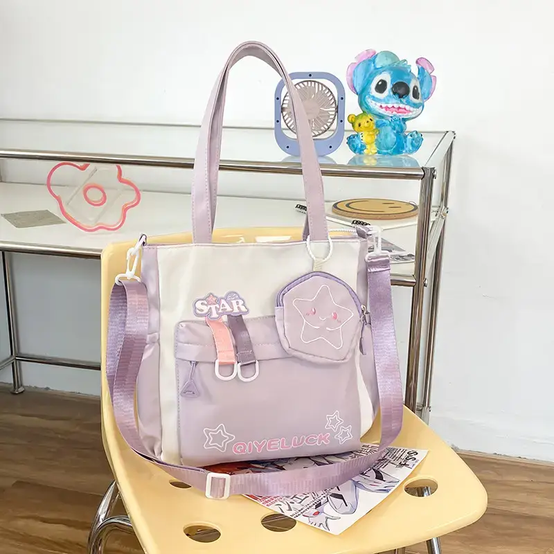 Girls Crossbody Bag Blue Star Design Large Capacity - Image 3