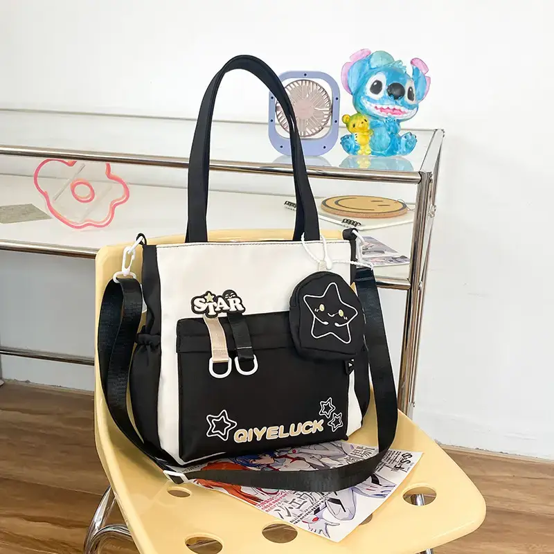 Girls Crossbody Bag Blue Star Design Large Capacity - Image 6