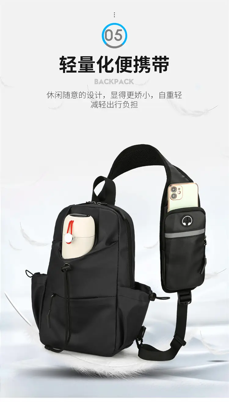 Men's Multi-Function Shoulder Messenger Bag Grey — feature 12