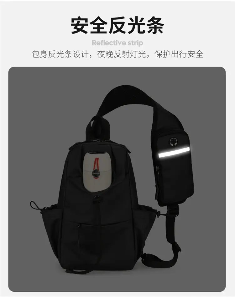 Men's Multi-Function Shoulder Messenger Bag Grey — feature 15