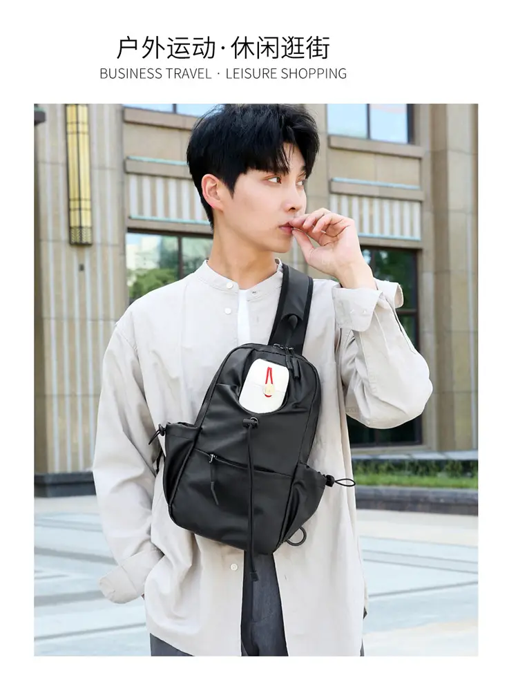 Men's Multi-Function Shoulder Messenger Bag Grey — feature 19