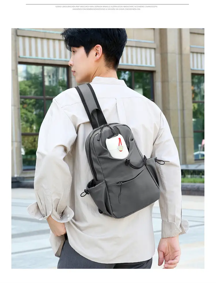 Men's Multi-Function Shoulder Messenger Bag Grey — feature 25