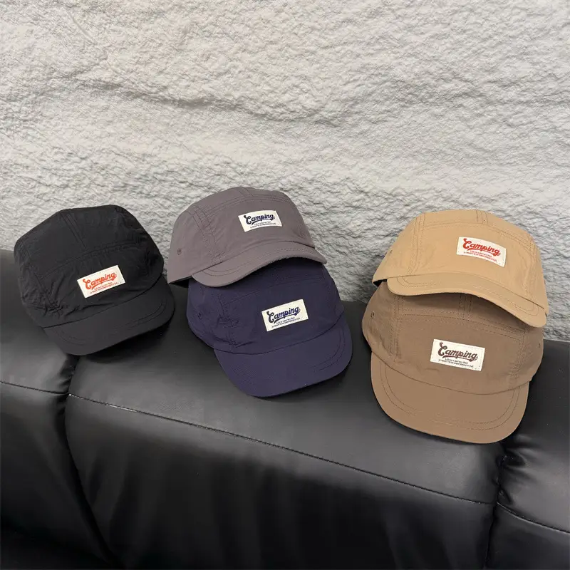 Men's Gray Retro Baseball Cap with Eave - Image 5