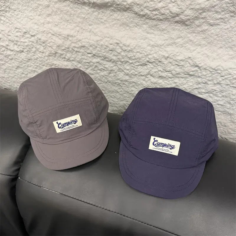 Men's Gray Retro Baseball Cap with Eave - Image 8