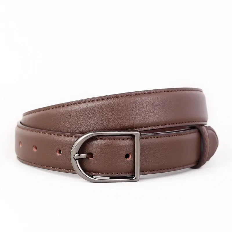 Women Genuine Leather Belt with Pin Buckle Black - Image 2