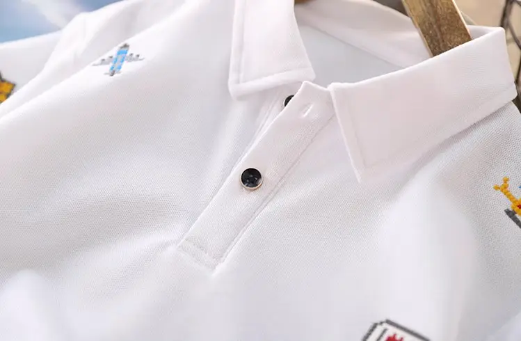 2025 Summer Boys Polo T-Shirt White Cotton — feature 4
