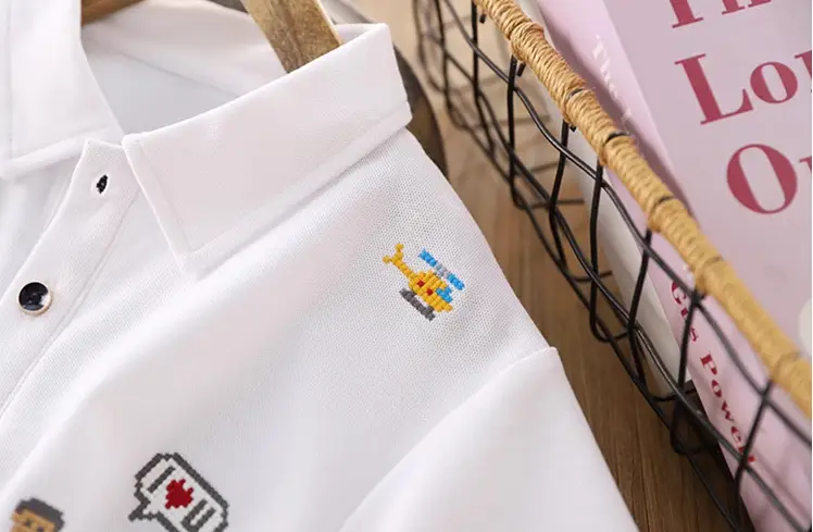 2025 Summer Boys Polo T-Shirt White Cotton — feature 5