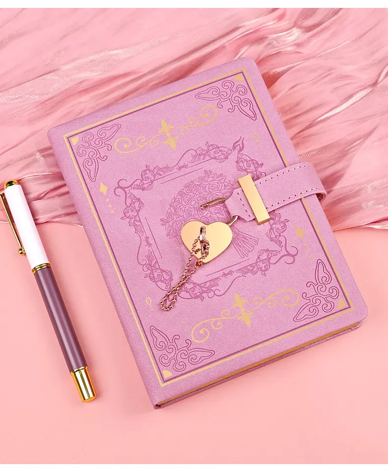 Heart-Shaped Combination Lock Diary Gift Notebook — feature 19