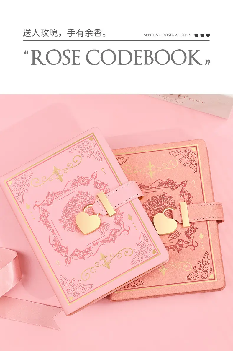 Heart-Shaped Combination Lock Diary Gift Notebook — feature 5