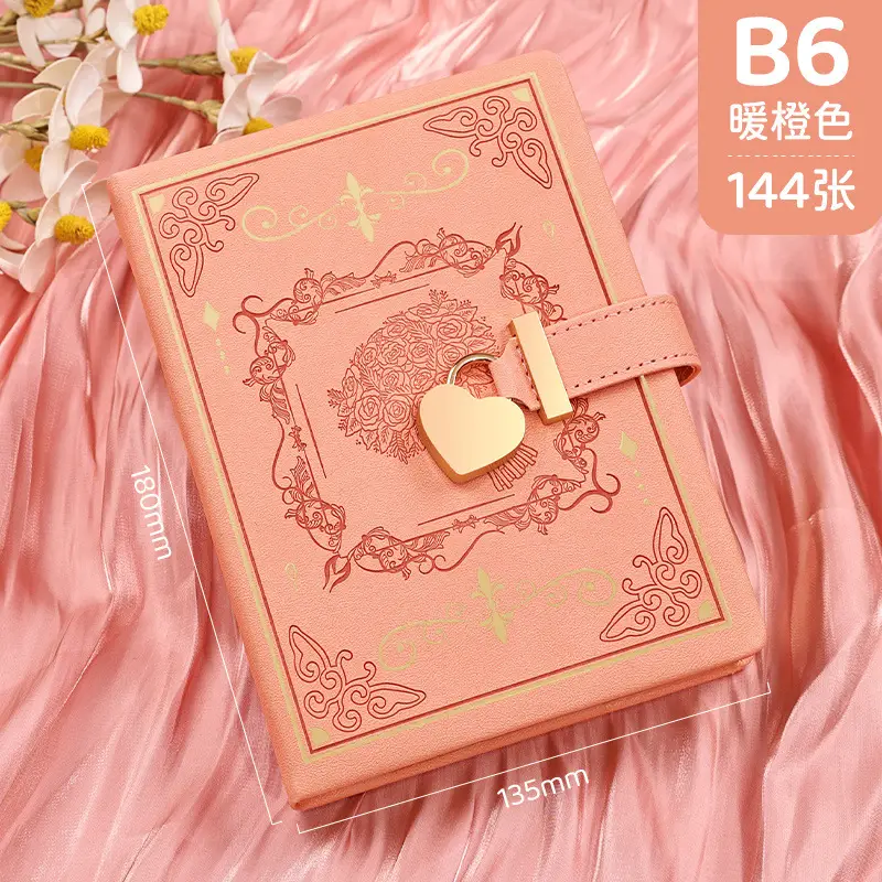 Heart-Shaped Combination Lock Diary Gift Notebook - Image 2