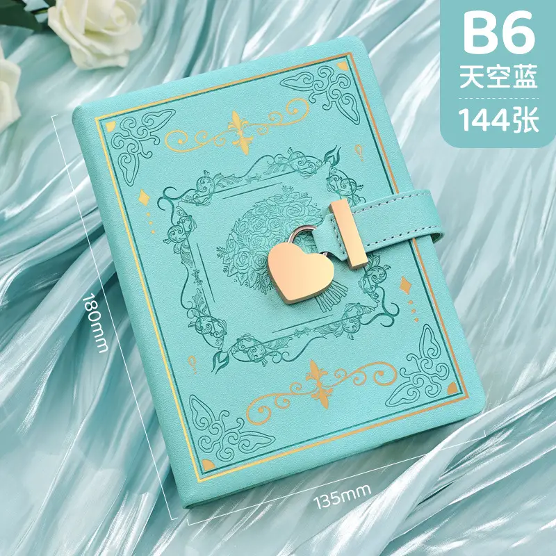 Heart-Shaped Combination Lock Diary Gift Notebook - Image 3