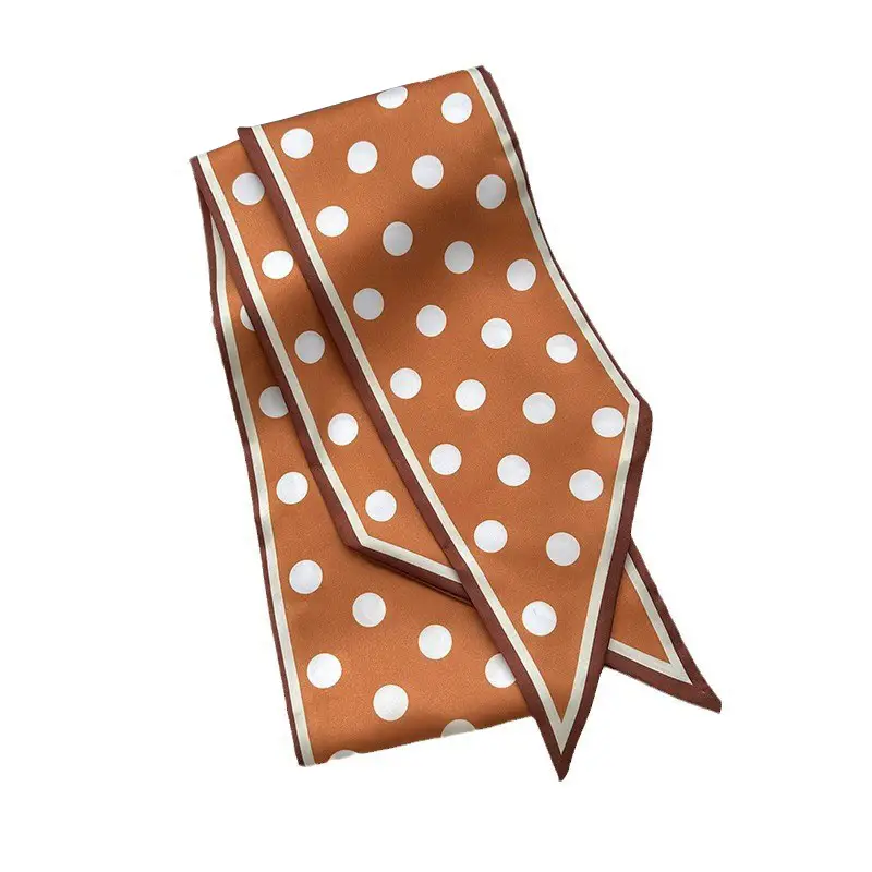 New Silk Scarf with Black White Pattern for Women - Image 29