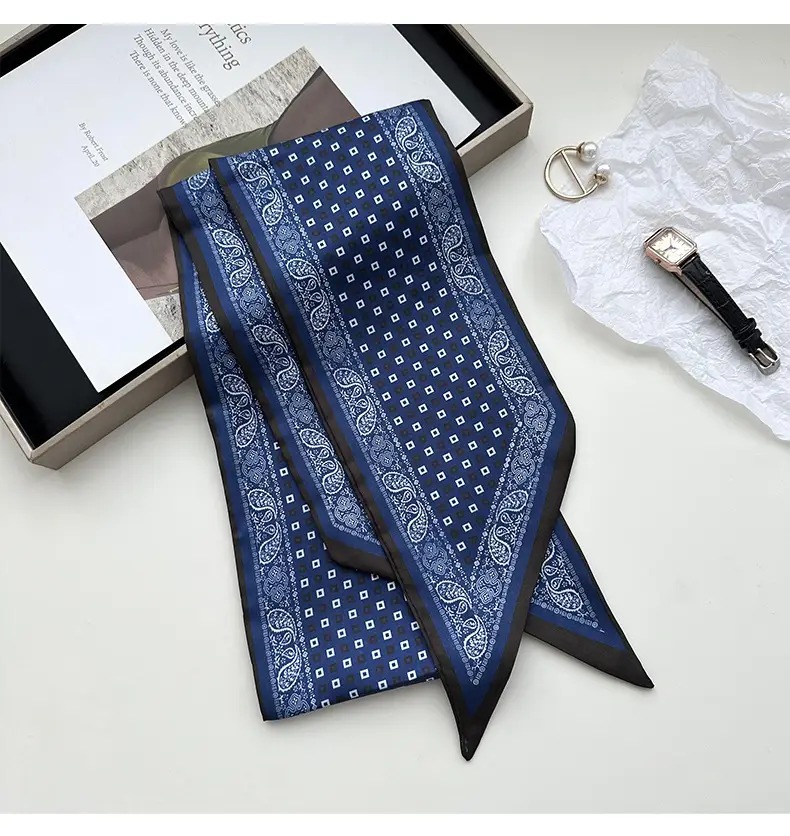 New Silk Scarf with Black White Pattern for Women — feature 10