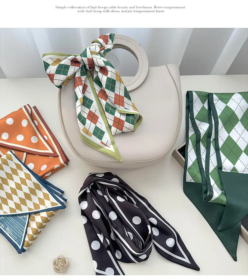 New Silk Scarf with Black White Pattern for Women — feature 7