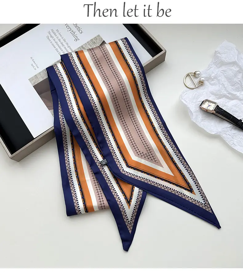 New Silk Scarf with Black White Pattern for Women — feature 9