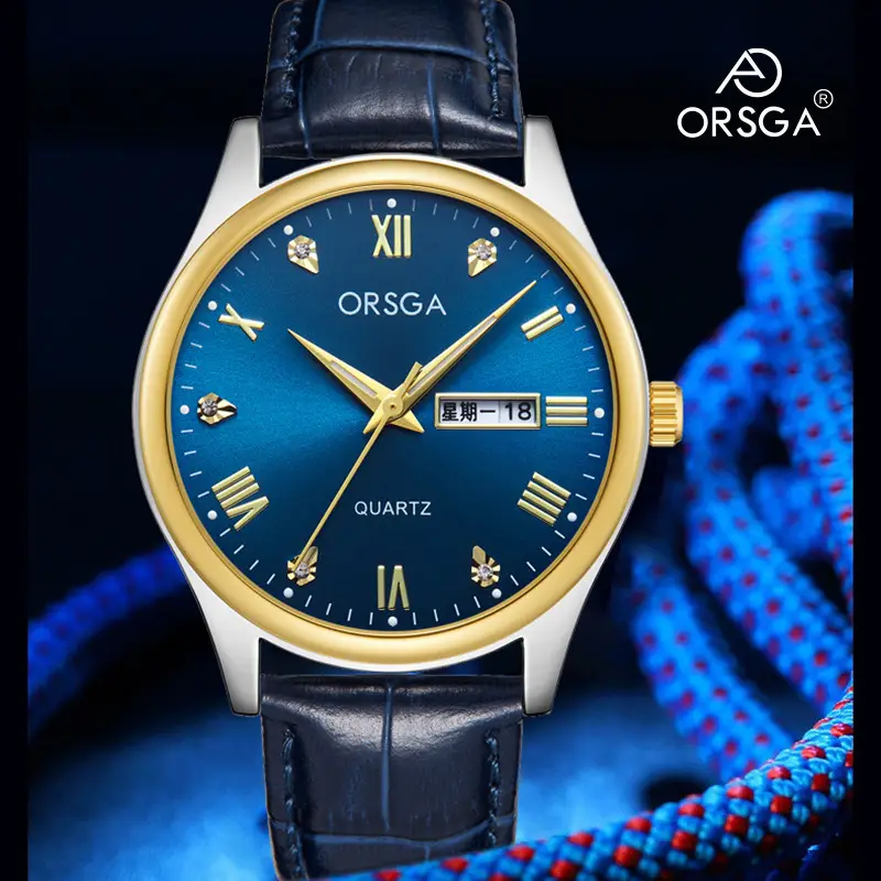 ORSGA Men's Quartz Watches with Double Calendar & Diamond Cover - Image 15
