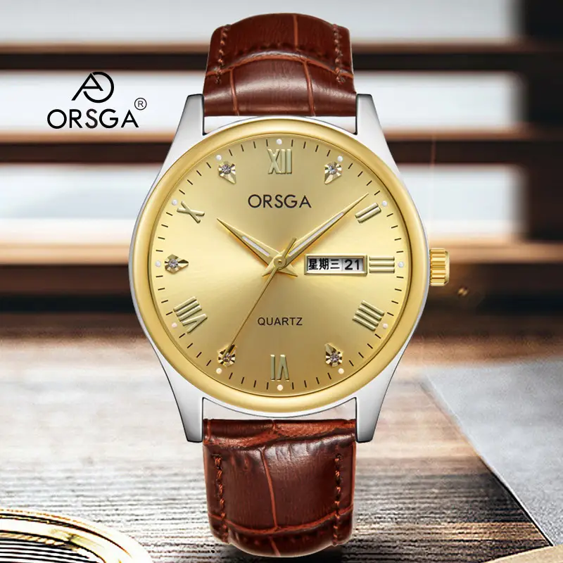 ORSGA Men's Quartz Watches with Double Calendar & Diamond Cover - Image 16