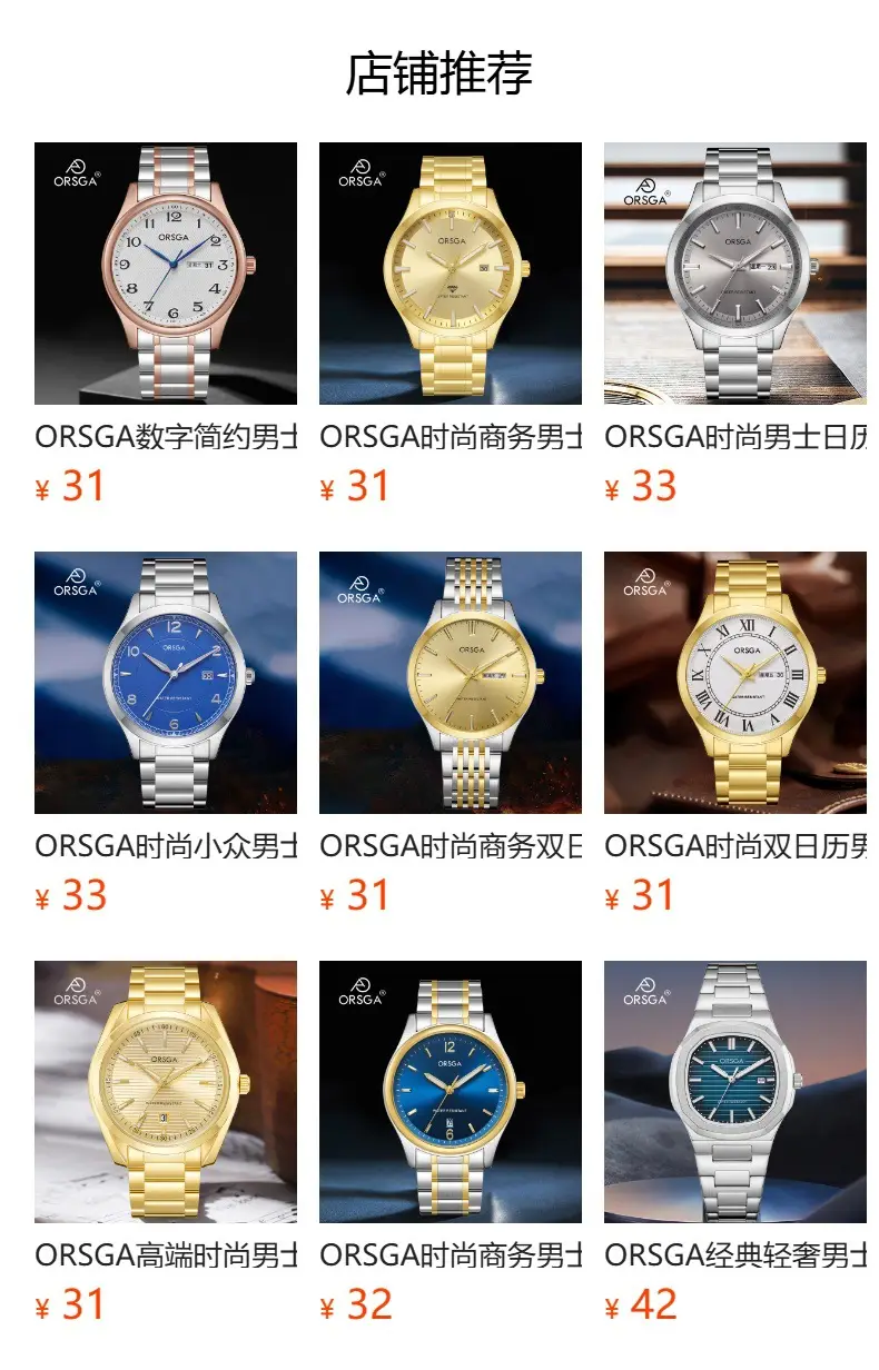 ORSGA Men's Quartz Watches with Double Calendar & Diamond Cover — feature 15