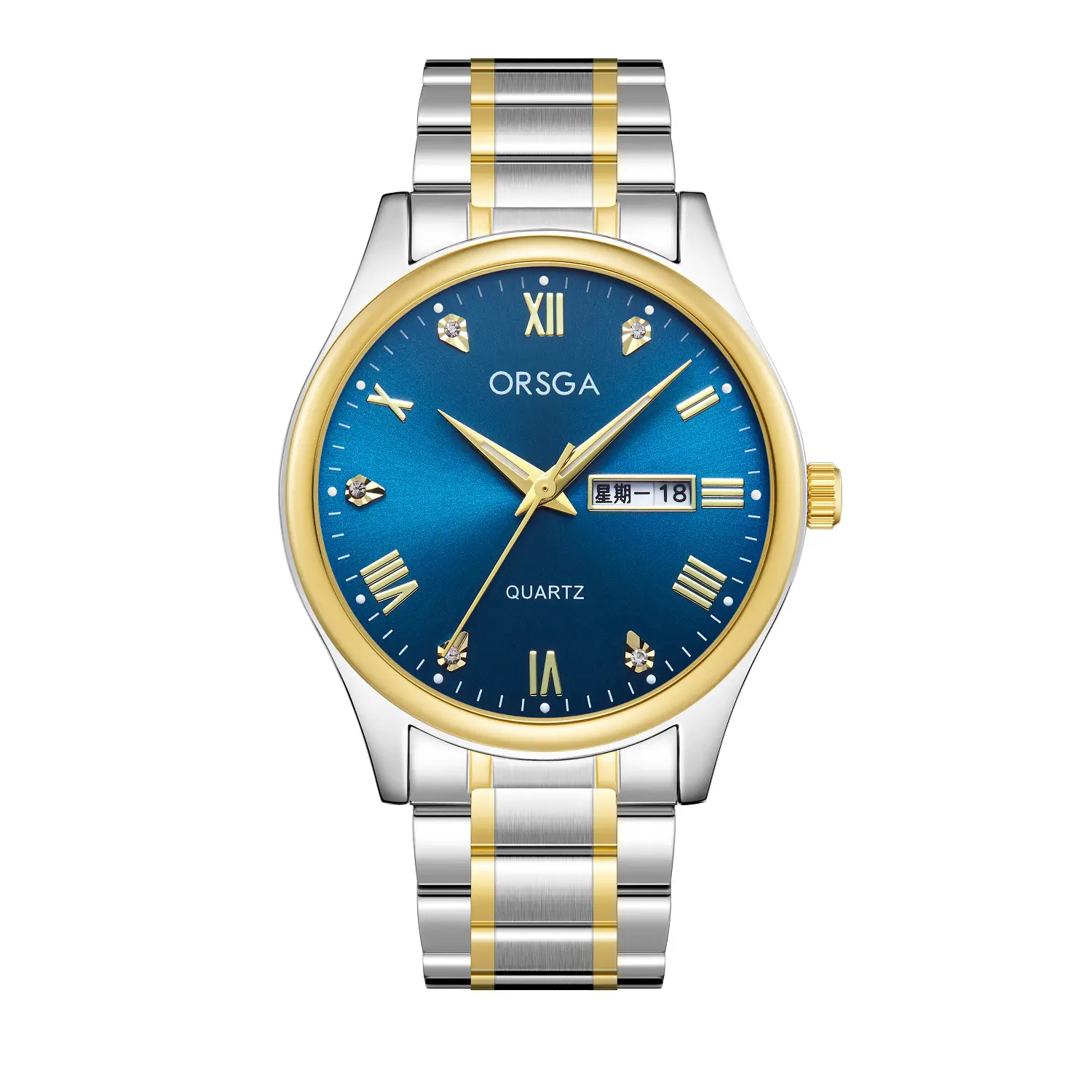 ORSGA Men's Quartz Watches with Double Calendar & Diamond Cover - Image 14