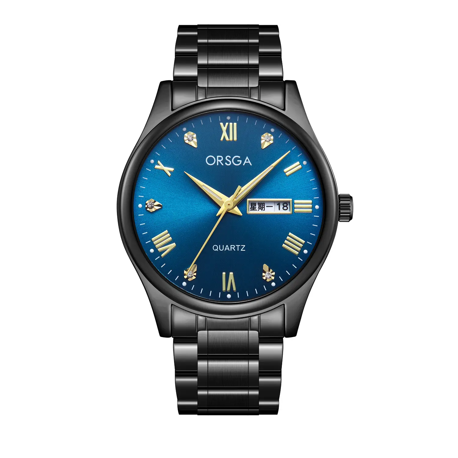 ORSGA Men's Quartz Watches with Double Calendar & Diamond Cover - Image 9