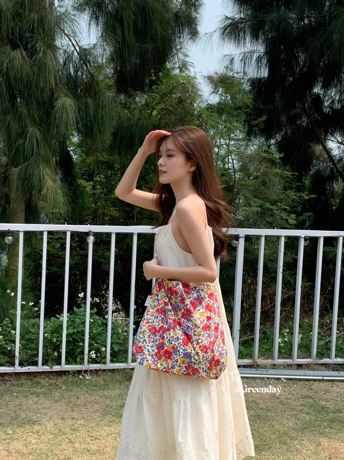 Vintage Floral Canvas Shoulder Bag Spring Summer New Fresh Girl Style Large Capacity Tote Bag — feature 2