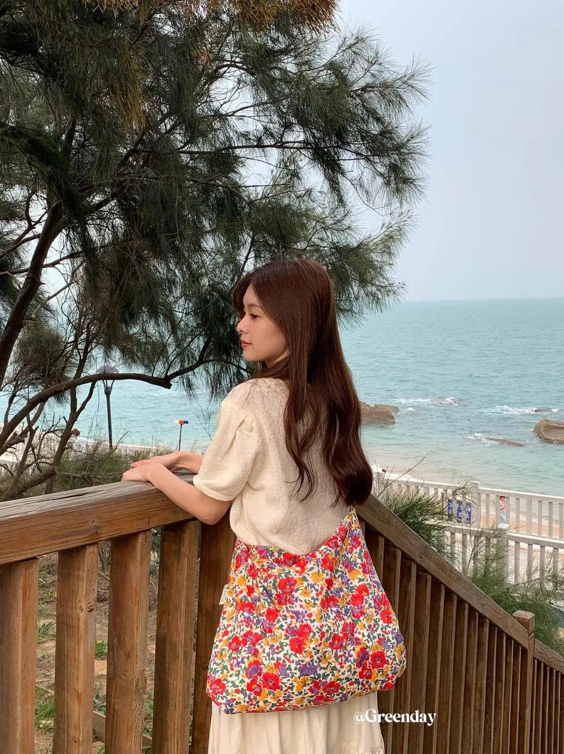 Vintage Floral Canvas Shoulder Bag Spring Summer New Fresh Girl Style Large Capacity Tote Bag — feature 8