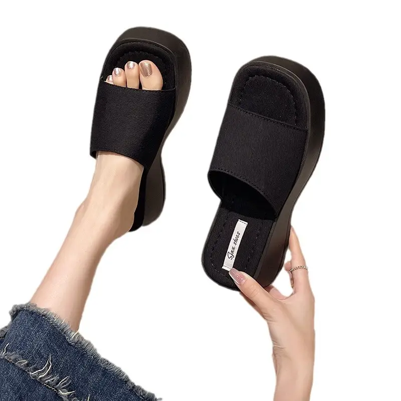 Women Black Thick Platform Sandals Summer