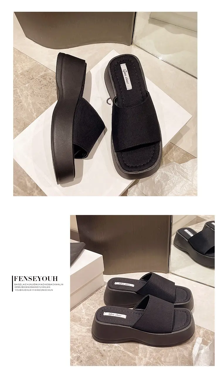 Women Black Thick Platform Sandals Summer — feature 10