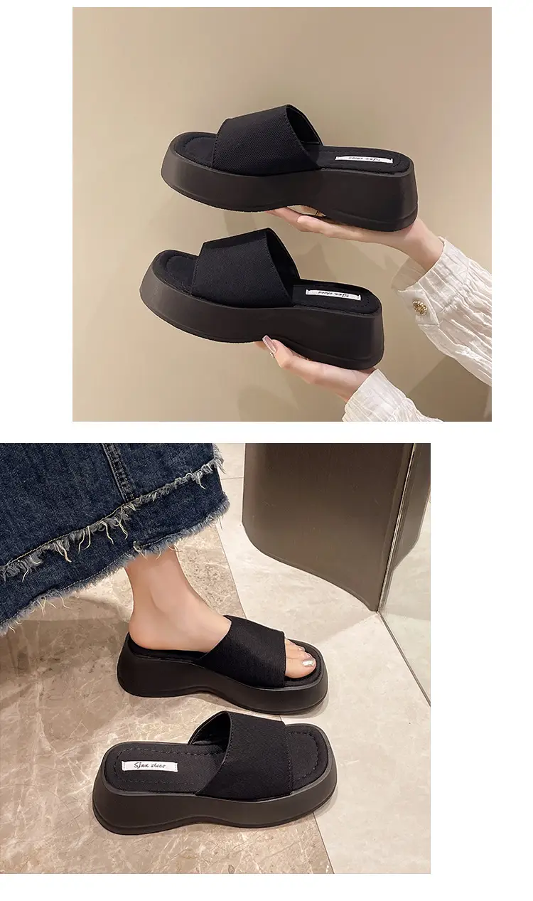 Women Black Thick Platform Sandals Summer — feature 4