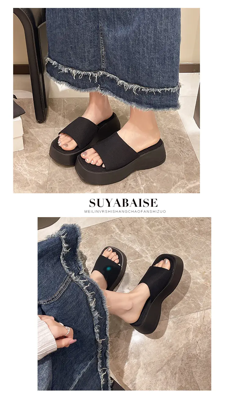 Women Black Thick Platform Sandals Summer — feature 5