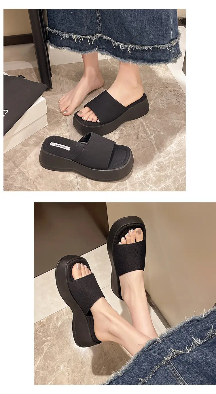 Women Black Thick Platform Sandals Summer — feature 6