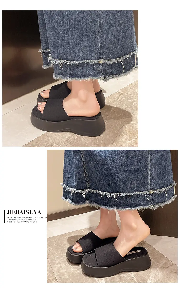 Women Black Thick Platform Sandals Summer — feature 7