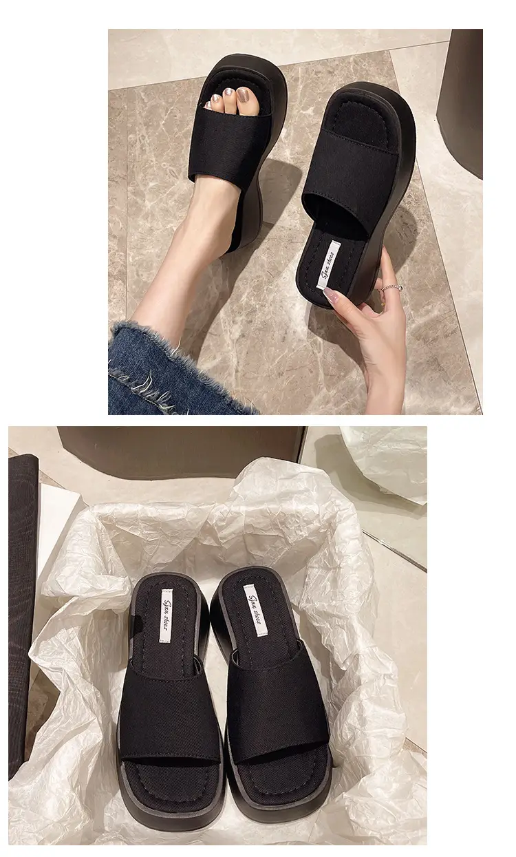 Women Black Thick Platform Sandals Summer — feature 8
