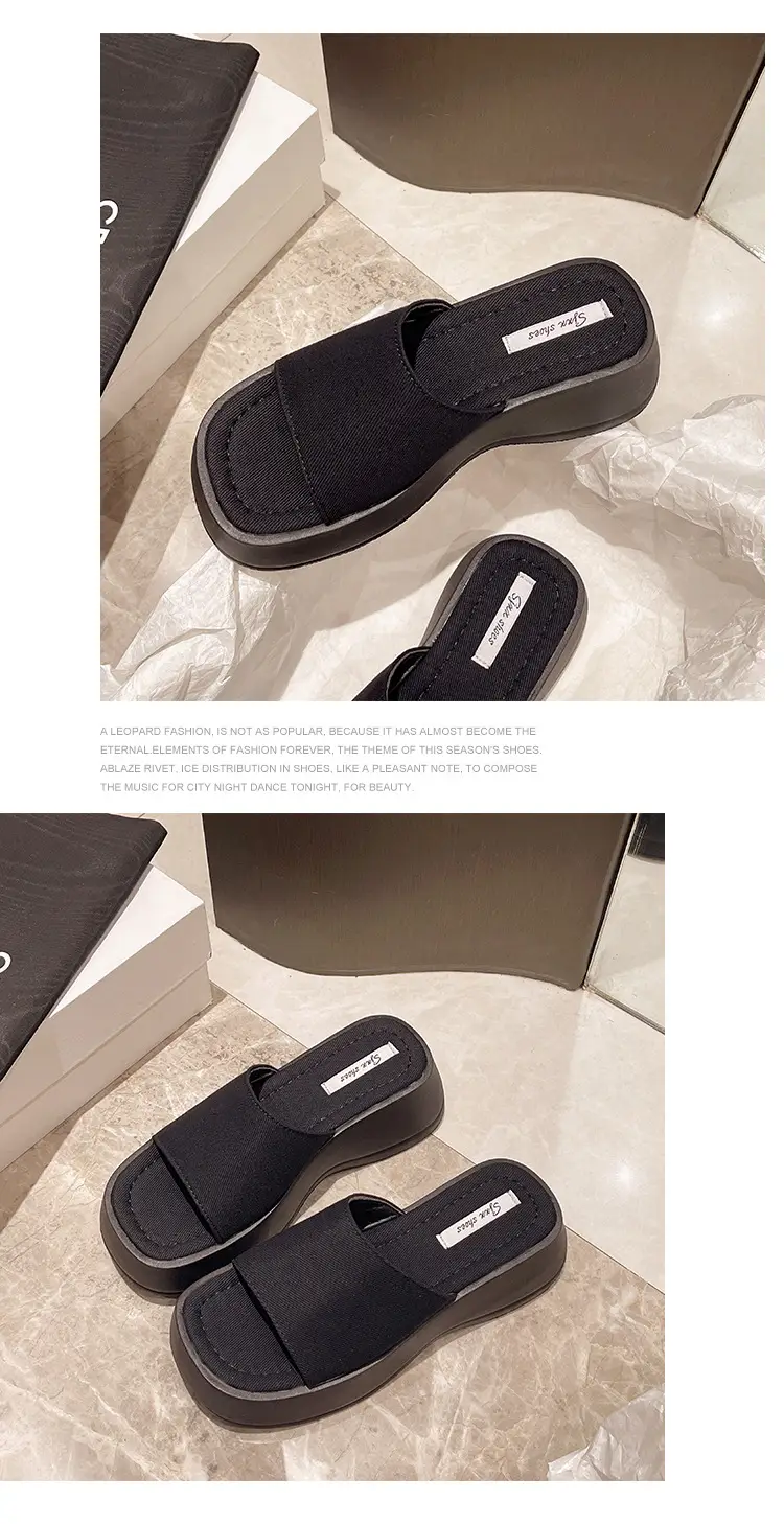 Women Black Thick Platform Sandals Summer — feature 9