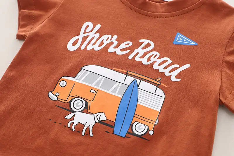 Boys Summer T-Shirt Shorts Set Small Cyber Print — feature 8