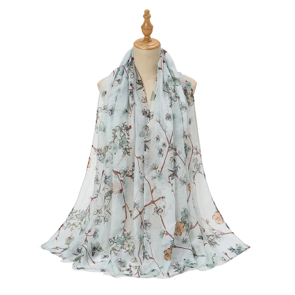 2024 New Bali Yarn Printed Scarf Women's Spring Summer Flower - Image 11