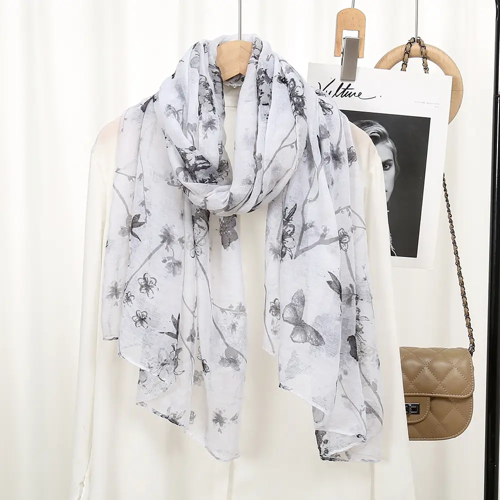 2024 New Bali Yarn Printed Scarf Women's Spring Summer Flower — feature 11