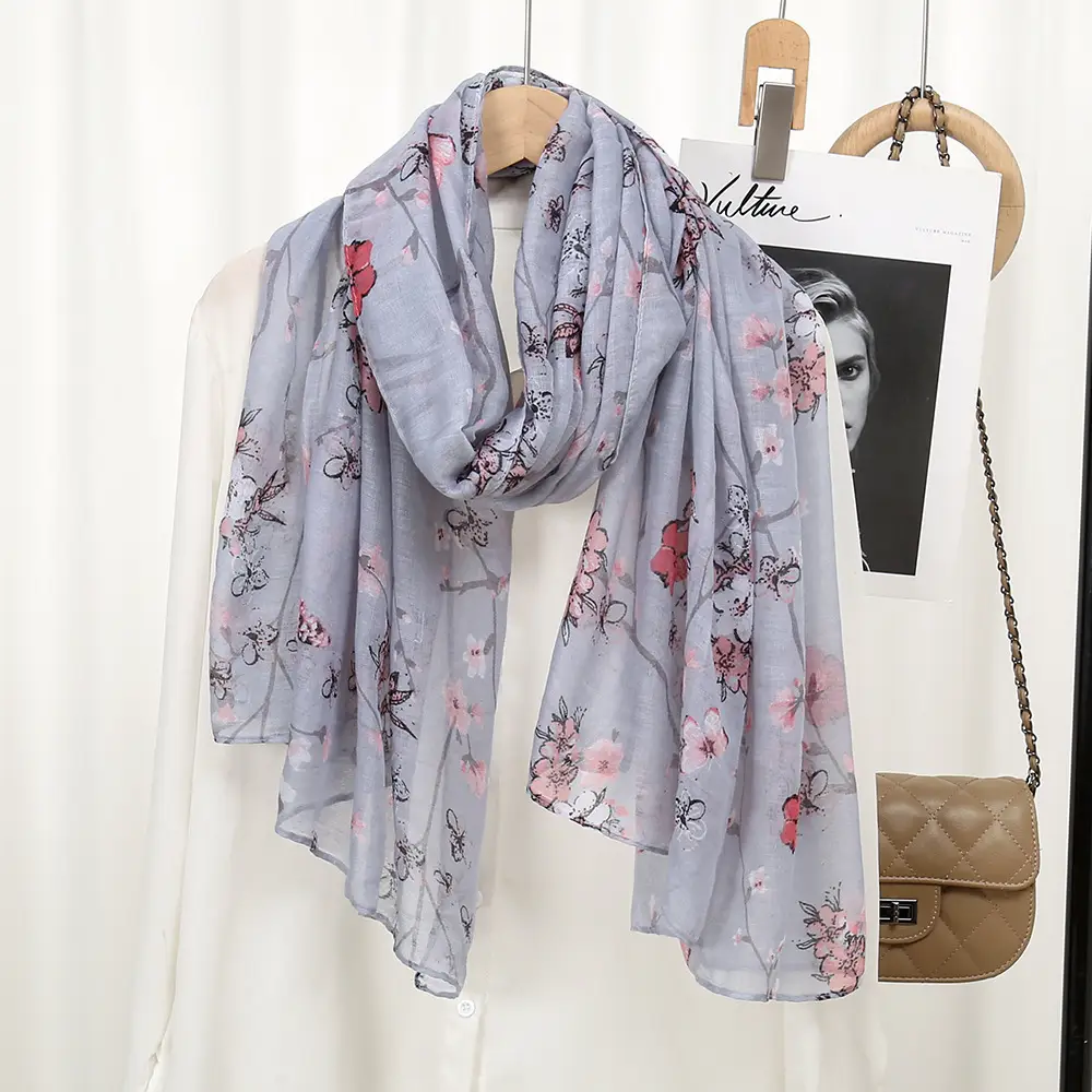 2024 New Bali Yarn Printed Scarf Women's Spring Summer Flower — feature 13