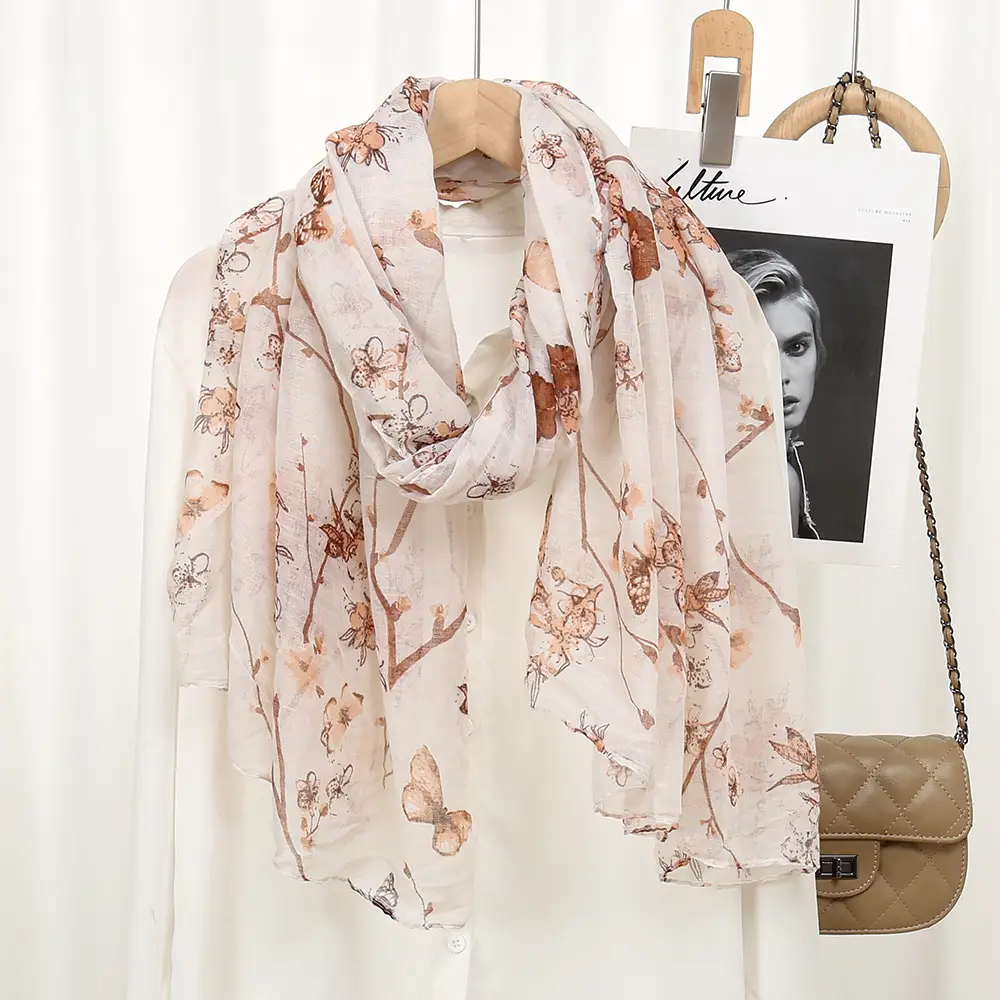 2024 New Bali Yarn Printed Scarf Women's Spring Summer Flower — feature 7