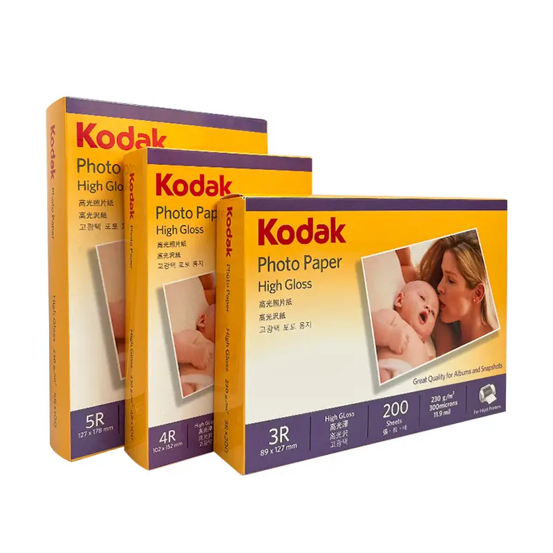 Kodak Photo Paper Inkjet Printing 4R Color A4 Printing Paper 5 Inch 6 Inch 7 Inch RC High Glow Photo Printing Photo Paper