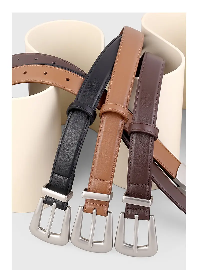 Black Leather Buckle Belt with Gold Plated Metal — feature 15