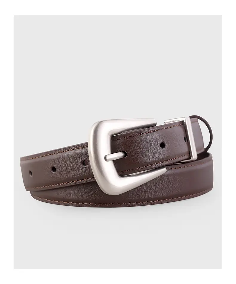 Black Leather Buckle Belt with Gold Plated Metal — feature 19