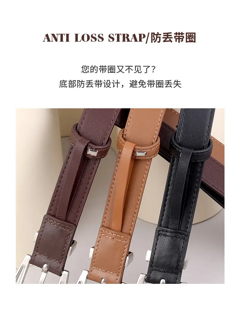 Black Leather Buckle Belt with Gold Plated Metal — feature 7