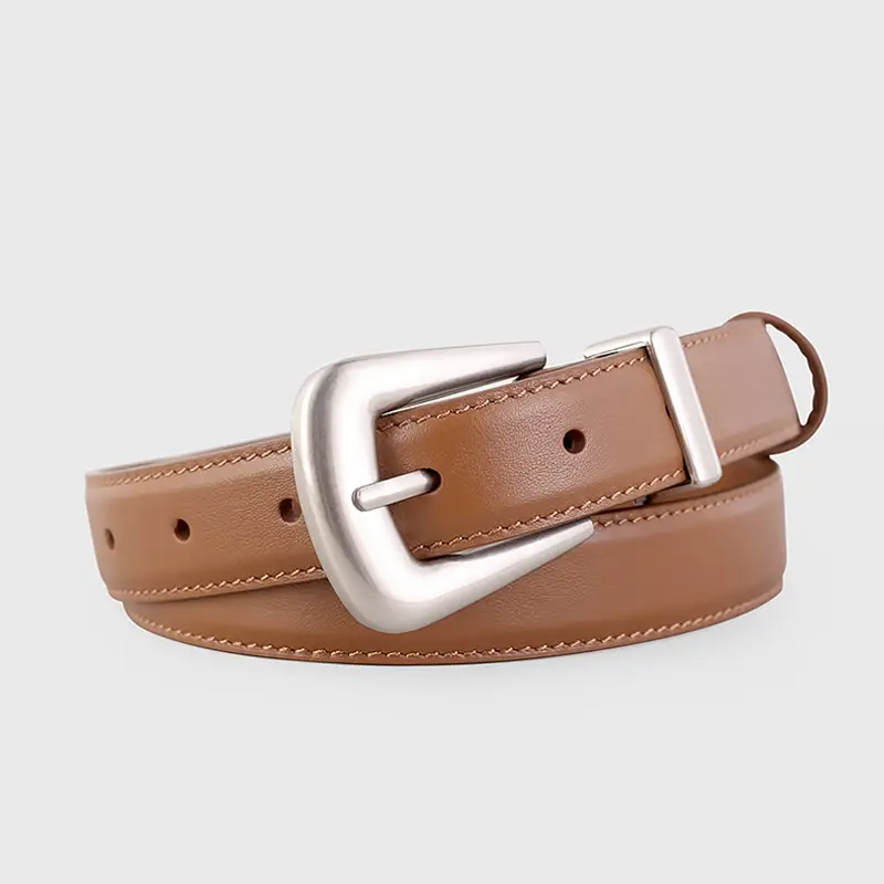 Black Leather Buckle Belt with Gold Plated Metal - Image 2