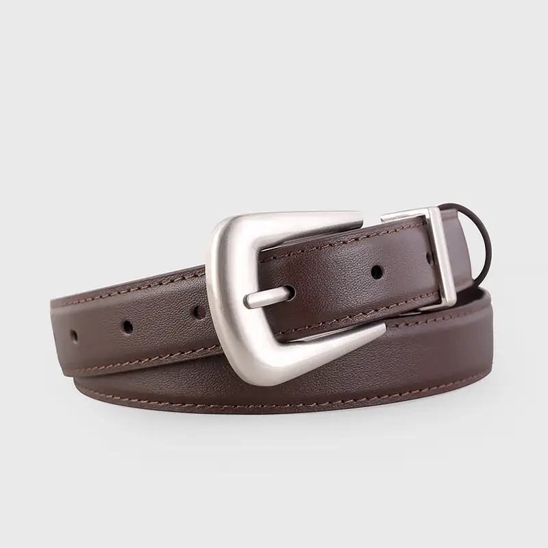 Black Leather Buckle Belt with Gold Plated Metal - Image 3